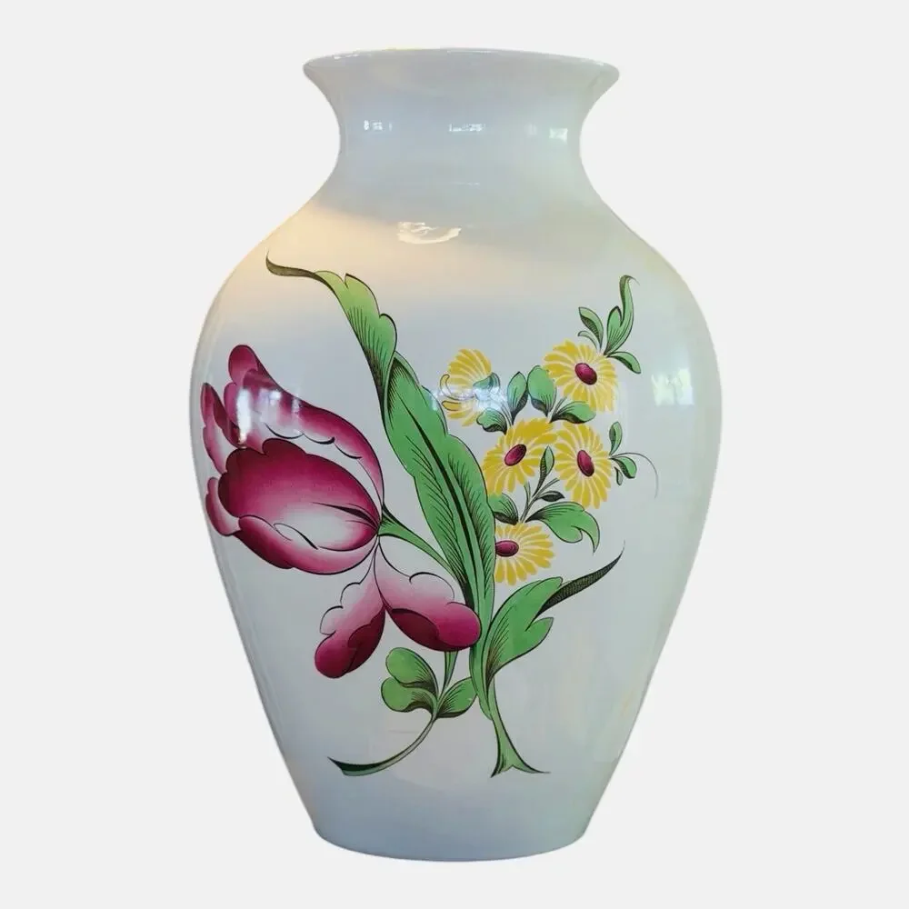 Vintage Spode Earthenware Vase Marlborough Sprays Floral Motif England Retired